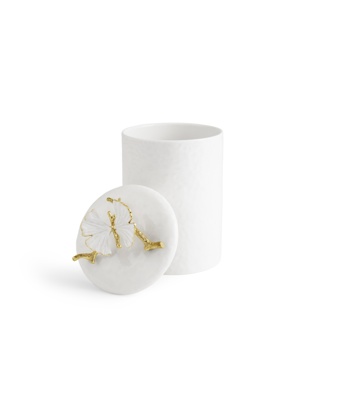 Michael Aram Butterfly Ginkgo Gold Small Porcelain Canister In White