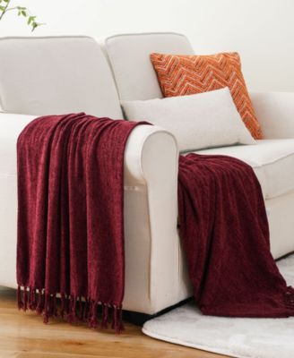 Fringe Tassels Chenille Throw, 50" x 60"