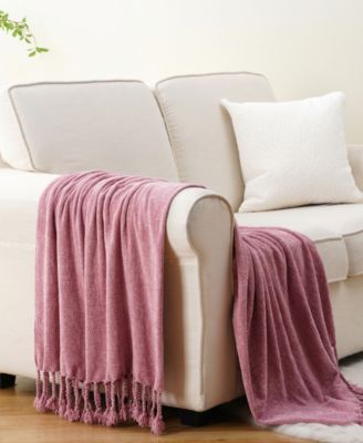 Fringe Tassels Chenille Throw, 50" x 60"