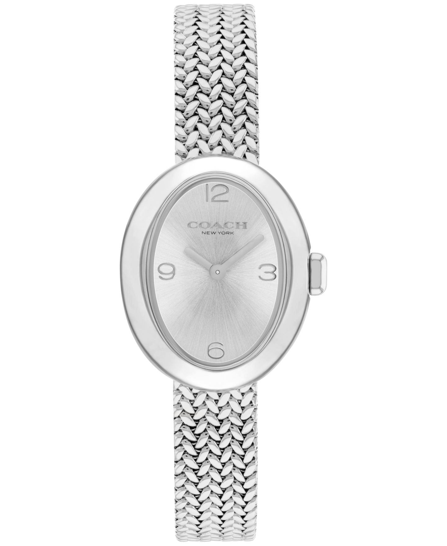 Женские часы COACH Sammy Silver Tone Stainless Steel Mesh Bracelet Watch, 22.5mm — фото 1