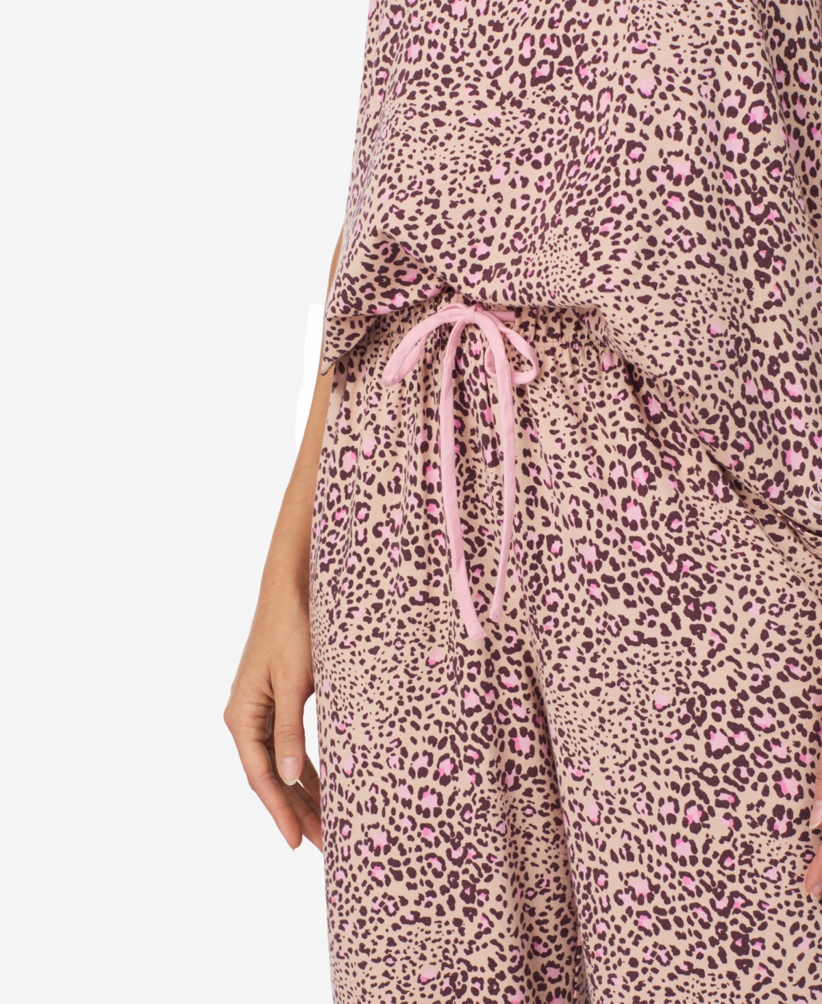 Cuddl Duds Women's Short Sleeve Cropped Pajama Set In Brown