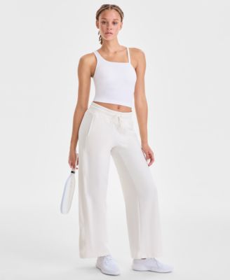 Women's Relaxed High-Rise Flare-Leg Fleece Pants, Macy's Exclusive 