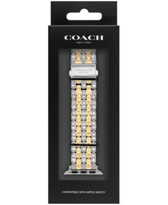 Women's Two Tone Stainless Steel and Crystals Apple Watch Strap, 38mm, 40mm, 41mm