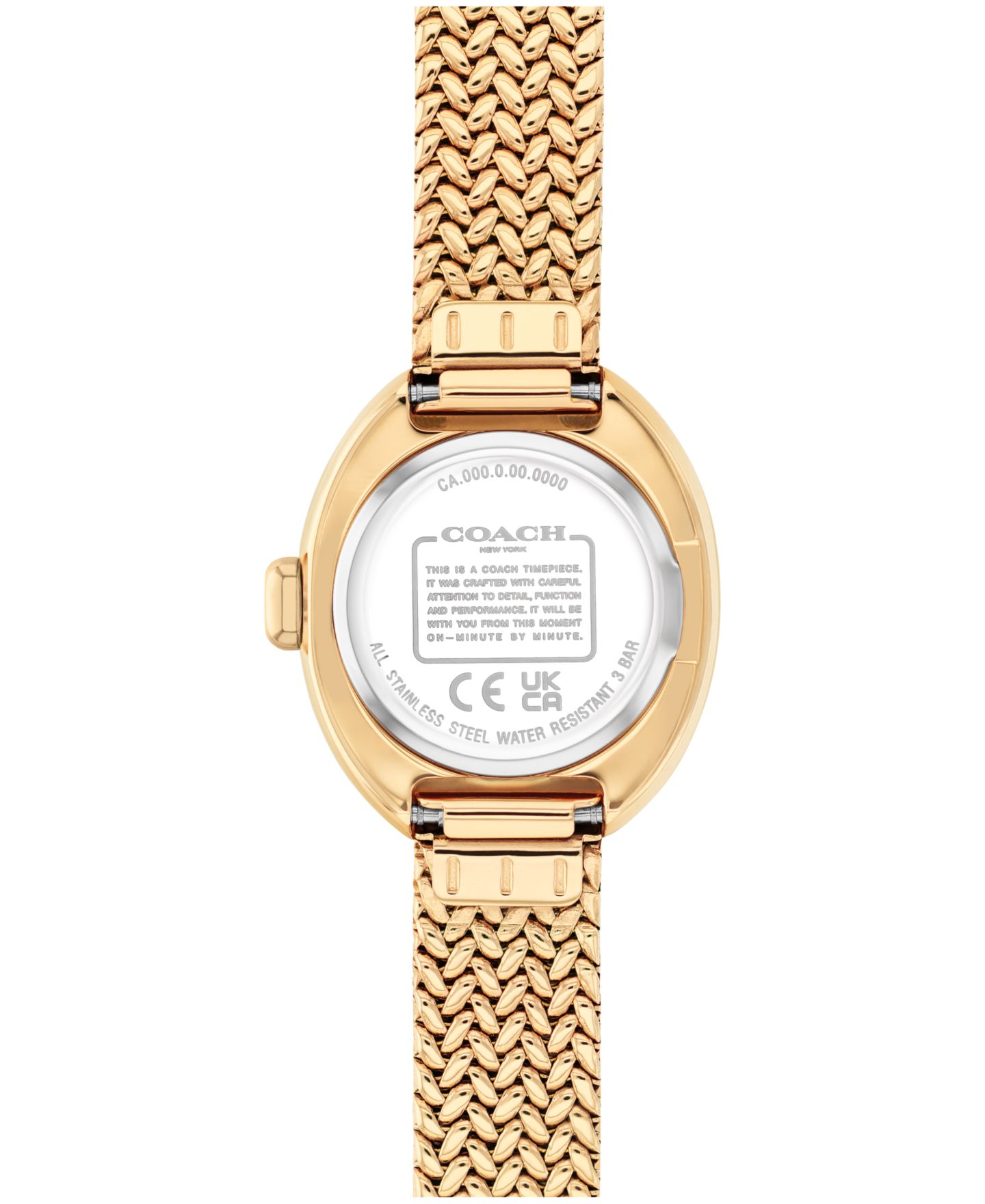 Женские часы COACH Sammy Gold Tone Stainless Steel Mesh Bracelet Watch, 22.5mm — фото 2