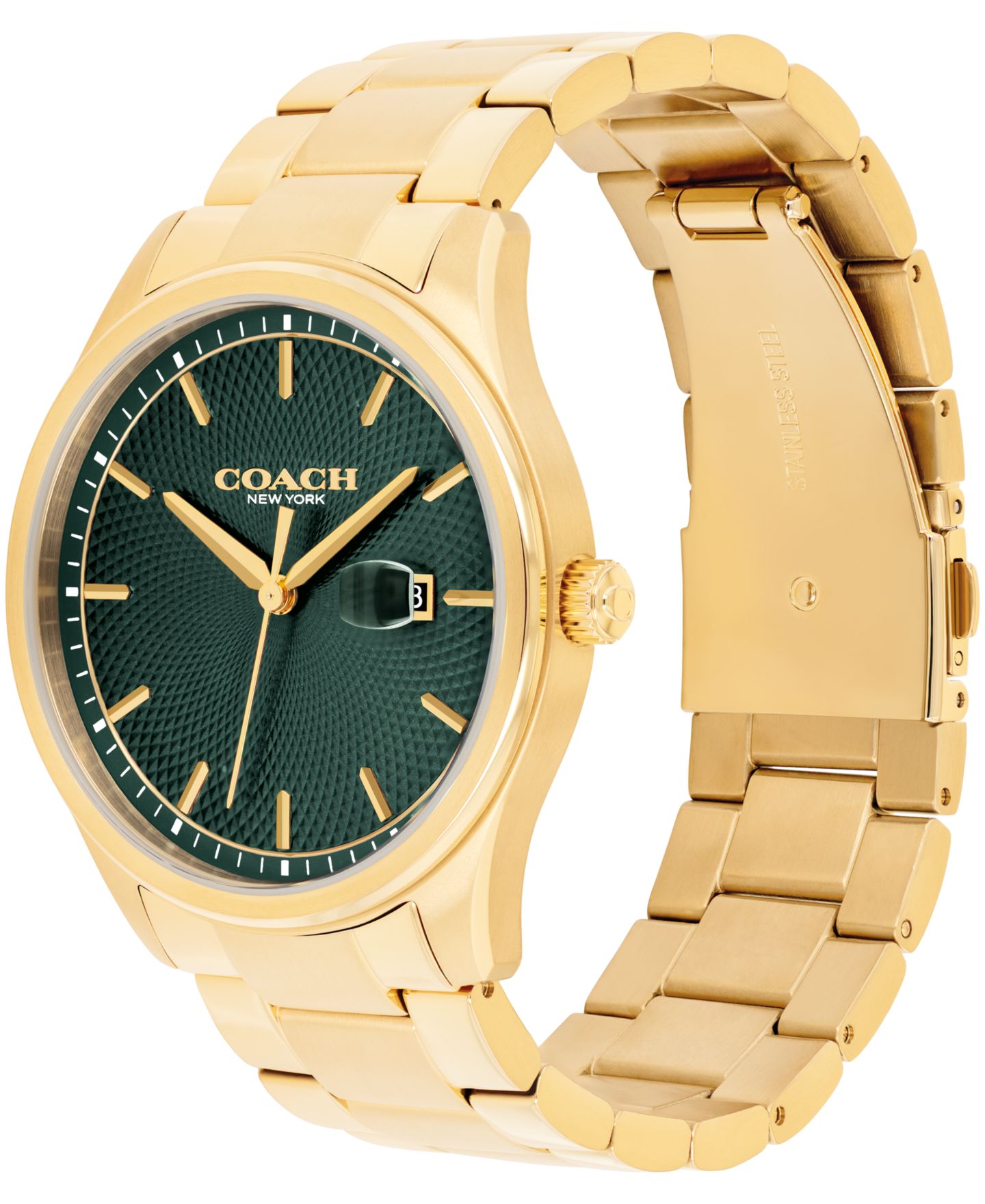 Мужские часы Coach Oliver Gold Tone Stainless Steel Bracelet Watch, 41mm — фото 3