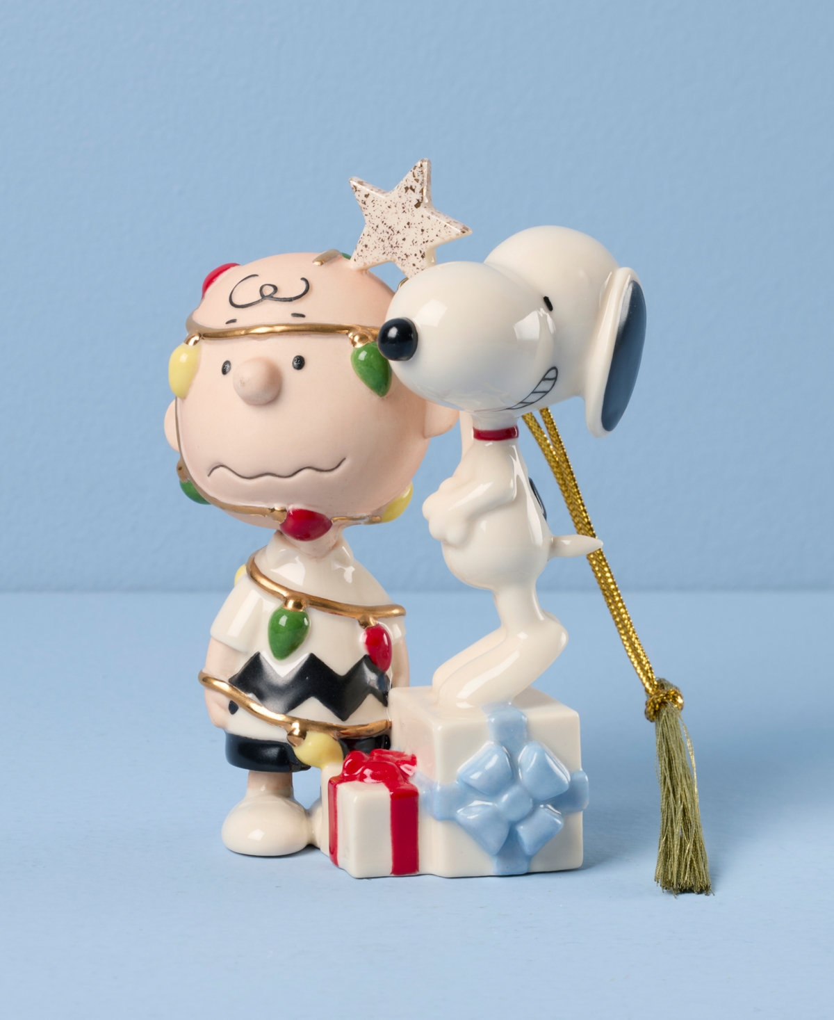 Lenox Christmas Tree Charlie Brown & Snoopy Ornament In Multi