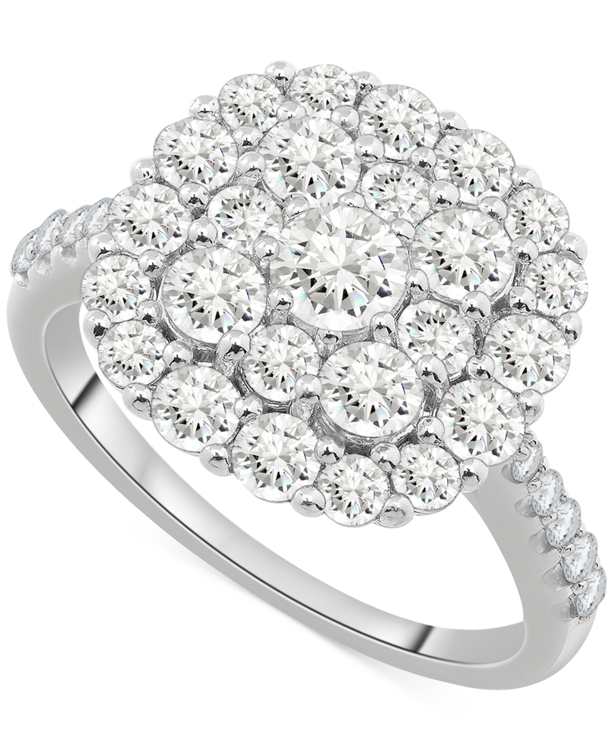 Diamond Cluster Ring (2 ct. t.w.) in 14k White Gold, Exclusively at Macy's - White Gold