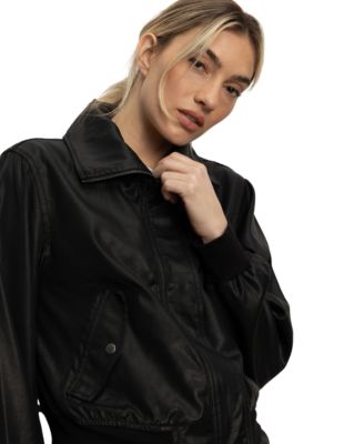 Women's Coated Twill Bomber Jacket 