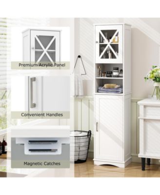 67 Inch Tall Bathroom Cabinet Freestanding Storage Cabinet with 5 Adjustable Shelves