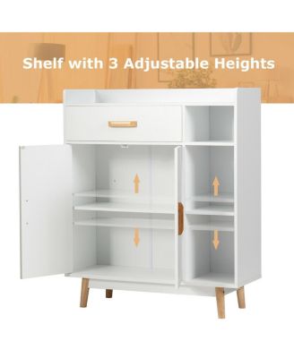 Floor Storage Cabinet Free Standing Cupboard Chest with 1 Drawer