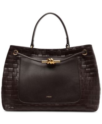 Arezzo - Small Woven Leather Metal Ornament Shopping Bag