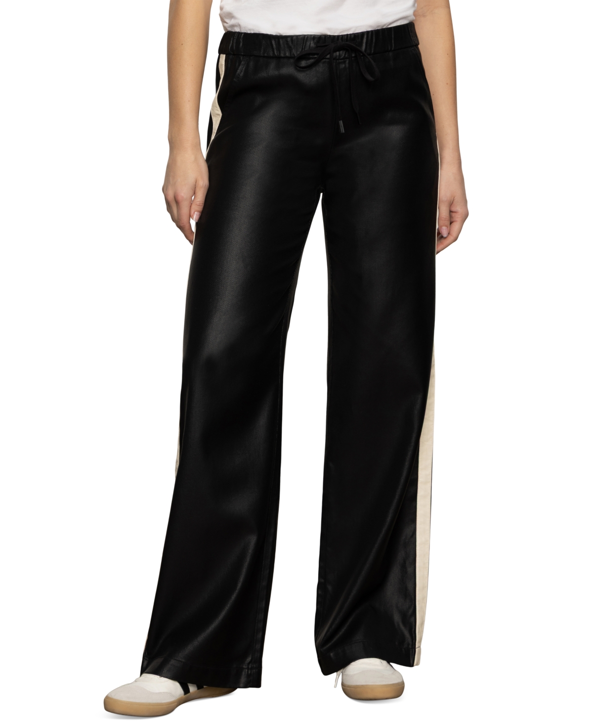 Sanctuary Coated Twill Track Pants In White