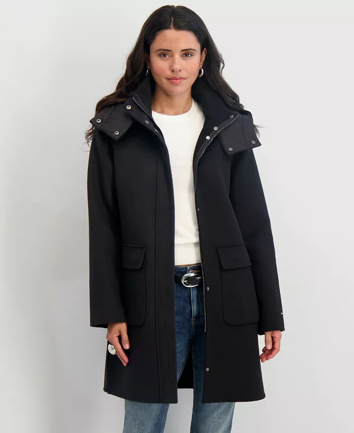 Women's Hooded Zip-Front Coat