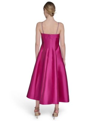 Women's Solid Color Square-Neck Sleeveless Midi Dress