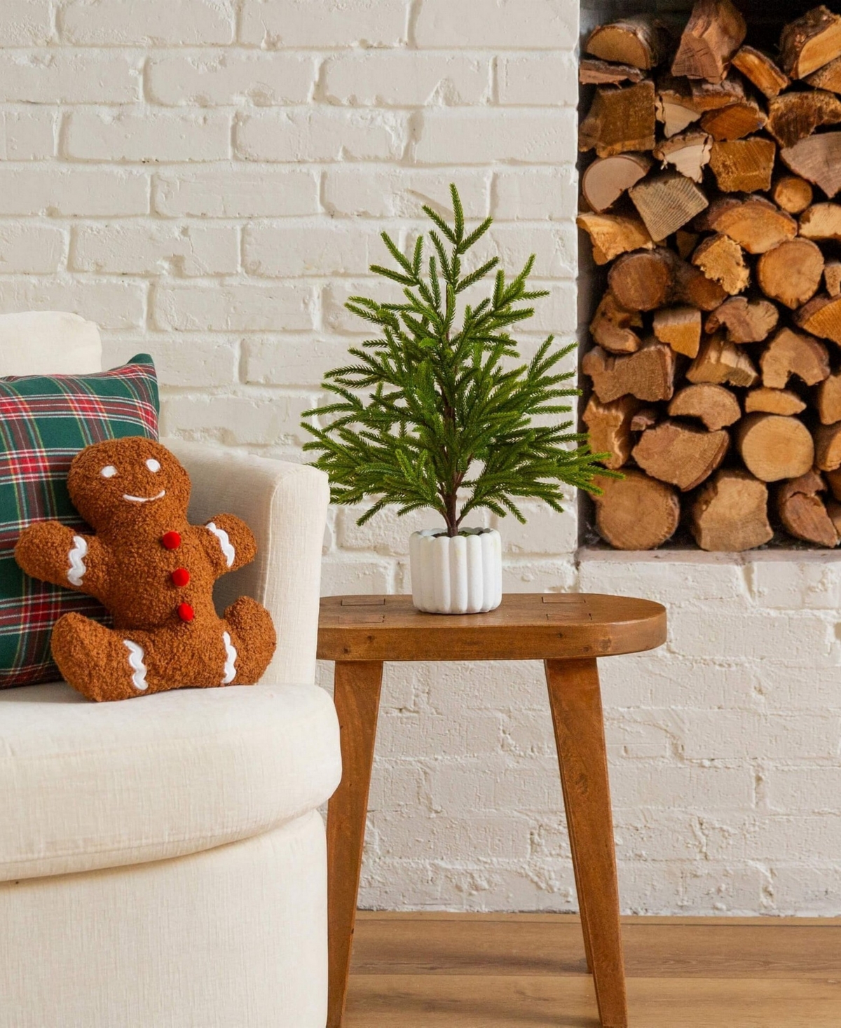 Nearly Natural 22in. Artificial Real Touch Norfolk Island Pine In In Green