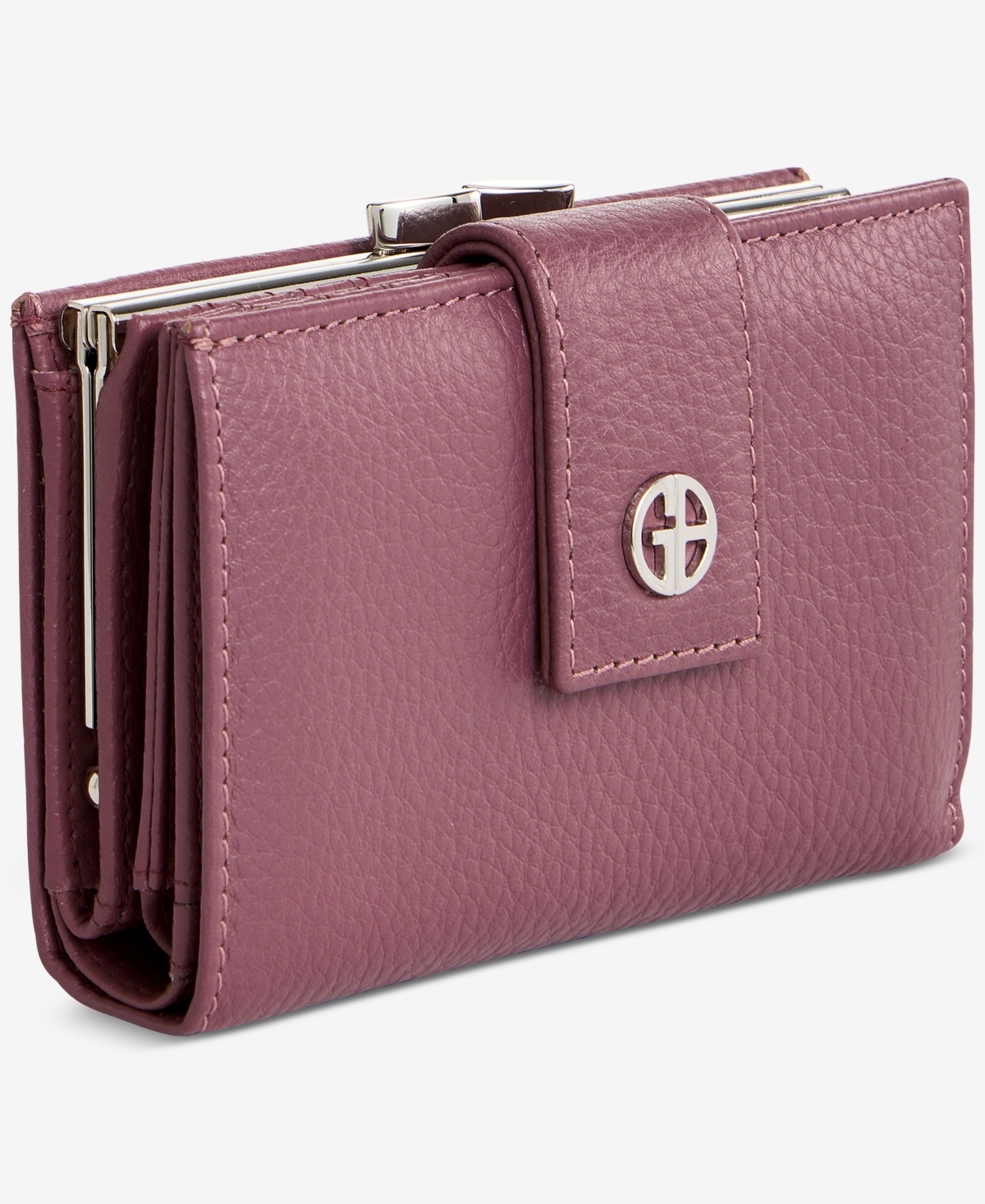 Giani Bernini Softy Leather Framed Colorblock Wallet, Created For Macy's In Brown