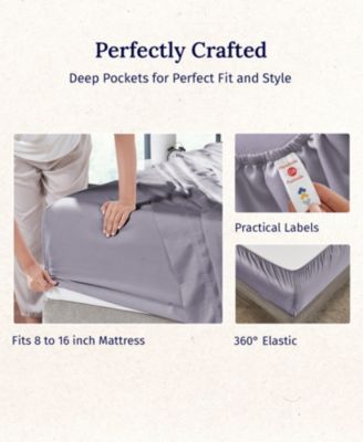 5-Star Sheet Set, 600 Thread Count Cotton Sateen, Soft & Crisp Bed Sheets - Queen