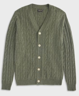 Men's Regular-Fit Cable-Knit 100% Cashmere Cardigan, Macy's Exclusive
