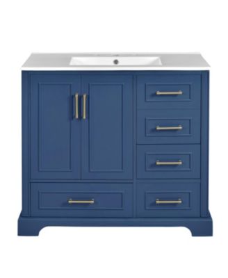 36" Bathroom Vanity with Ceramic Sink & Soft Close Doors/Drawers