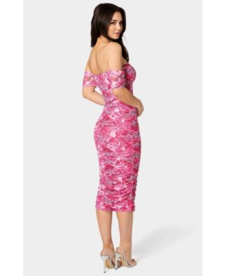 Women's Ruched Midi Dress