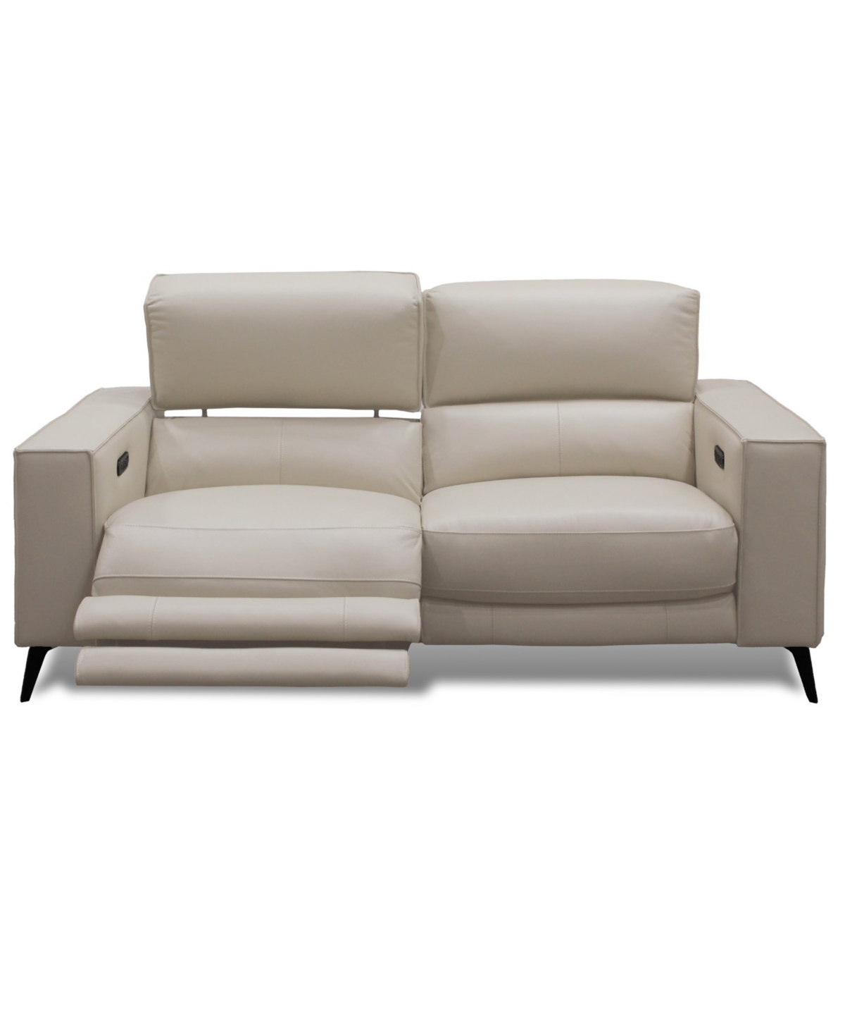 Macy's Neiwert 2-pc. Leather Sofa Sectional With 2 Power Recliners In Gray
