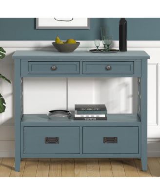 CASAINC 36" Cabinet Pine Wood Console Table with 4 Drawers & 1 Storage Shelf