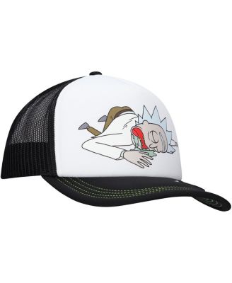 Men's and Women's White/Black Rick and Morty Graphic Foam Trucker Adjustable Hat