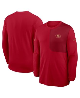 Nike - Men's Scarlet San Francisco 49ers Sideline Coach UV Performance Long Sleeve T-Shirt