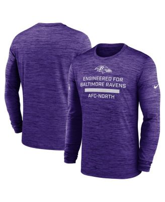 Nike - Men's Purple Baltimore Ravens Sideline Velocity Performance Long Sleeve T-Shirt