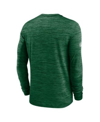 Men's Green New York Jets Sideline Velocity Performance Long Sleeve T-Shirt