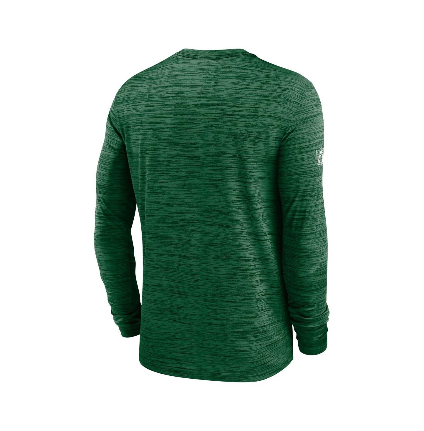 Мужская футболка Nike Green New York Jets Sideline Velocity Performance Long Sleeve — фото 2