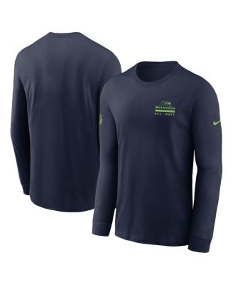 Nike - Men's College Navy Seattle Seahawks Sideline Performance Long Sleeve T-Shirt