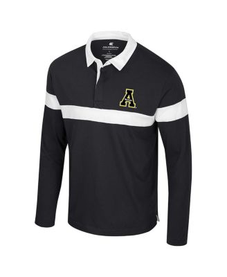 Men's Black Appalachian State Mountaineers Too Cool For School Long Sleeve Polo Shirt