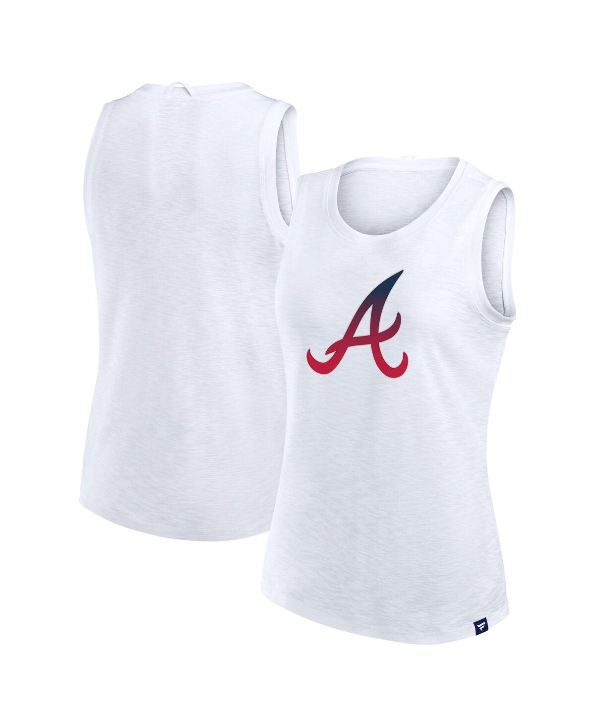 Women's White Atlanta Braves Activate Slub Tank Top - White