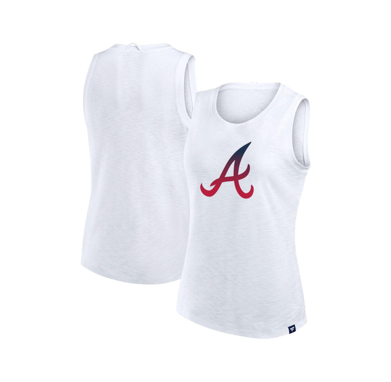 Women's White Atlanta Braves Activate Slub Tank Top