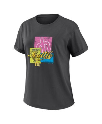Women's Charcoal Seattle Mariners Domestic Box Color Boyfriend T-Shirt