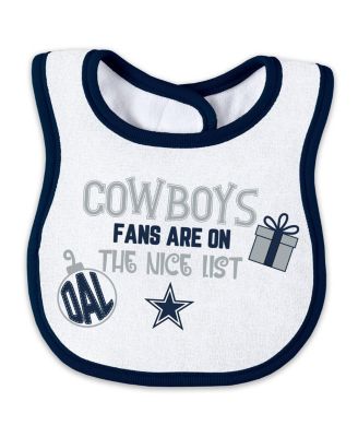 Baby Boys and Girls Dallas Cowboys Allover Print Full-Zip Sleeper with Bib Set