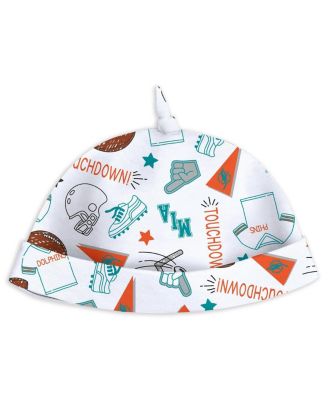 Baby Boys and Girls Miami Dolphins Sleep Play with Bib and Fun Hat Set