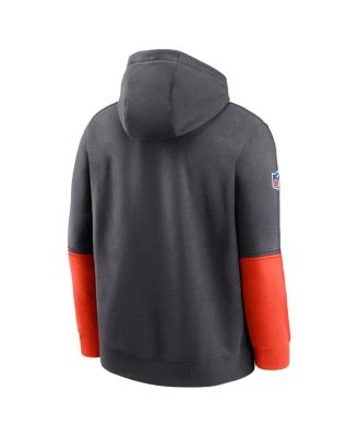 Men's Anthracite Cleveland Browns 2024 Sideline Club Pullover Hoodie