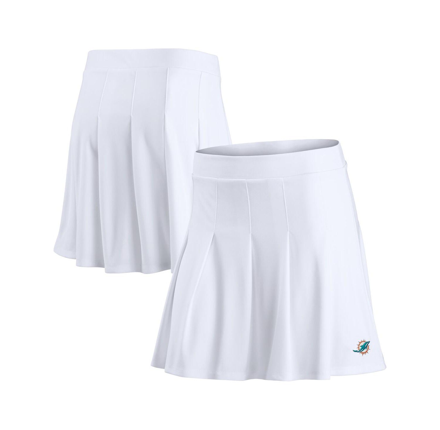 Women's White Miami Dolphins Primary Logo Tennis Skort