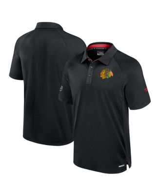 Fanatics - Men's&nbsp;Black Chicago Blackhawks Authentic Pro Rink Raglan Polo Shirt