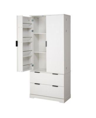 72" Fluted Pantry Cabinet w/ Drawers & Spice Rack