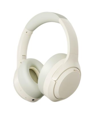 Beige Over-Ear Bluetooth Headphones with Noise Cancellation