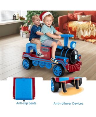 12V 2-Seater Ride on Toy w/ Train Whistle LED Lights Music & USB Port