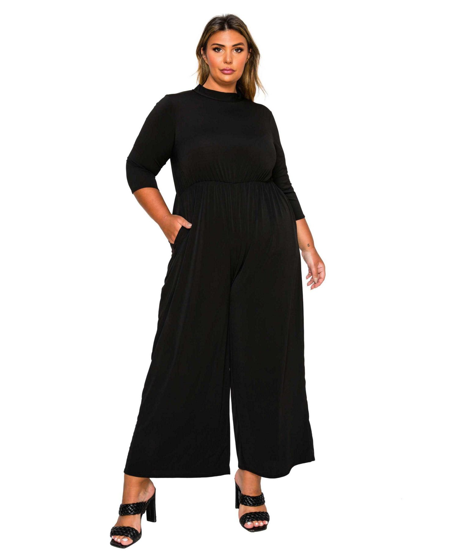 Women's Plus Size Summer Wide Leg Pocket Jumpsuit
