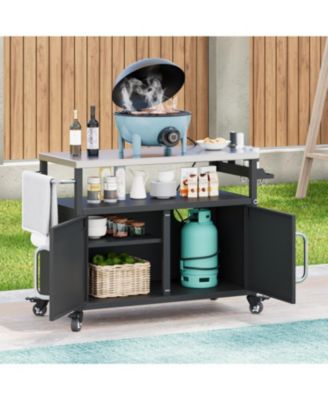 Outdoor Grill Cart Table Kitchen Island