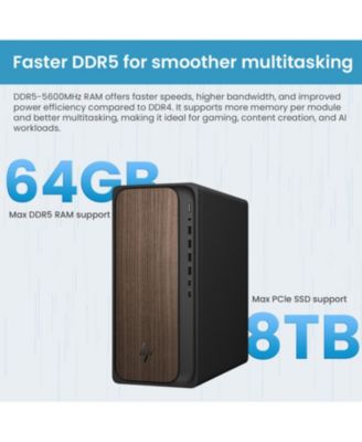 OmniDesk Premium Tower Desktop Intel Core Ultra 7 265 8GB RAM Intel Graphics 512GB SSD Storage Windows 11 Home - Black