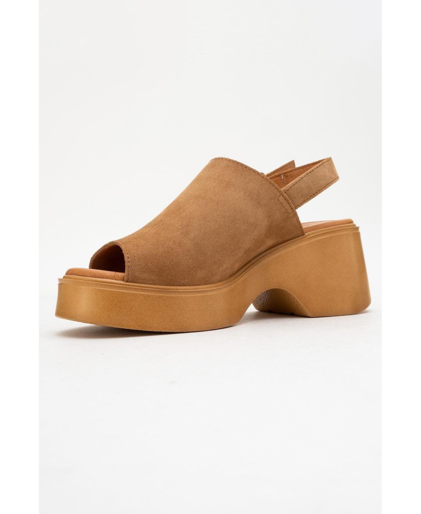 Женские сандалии Forever & Always Shoes Power Leather Platform Wedge Sandals (Women), цвет: Коньячный коричневый замшевый кожаный — фото 2