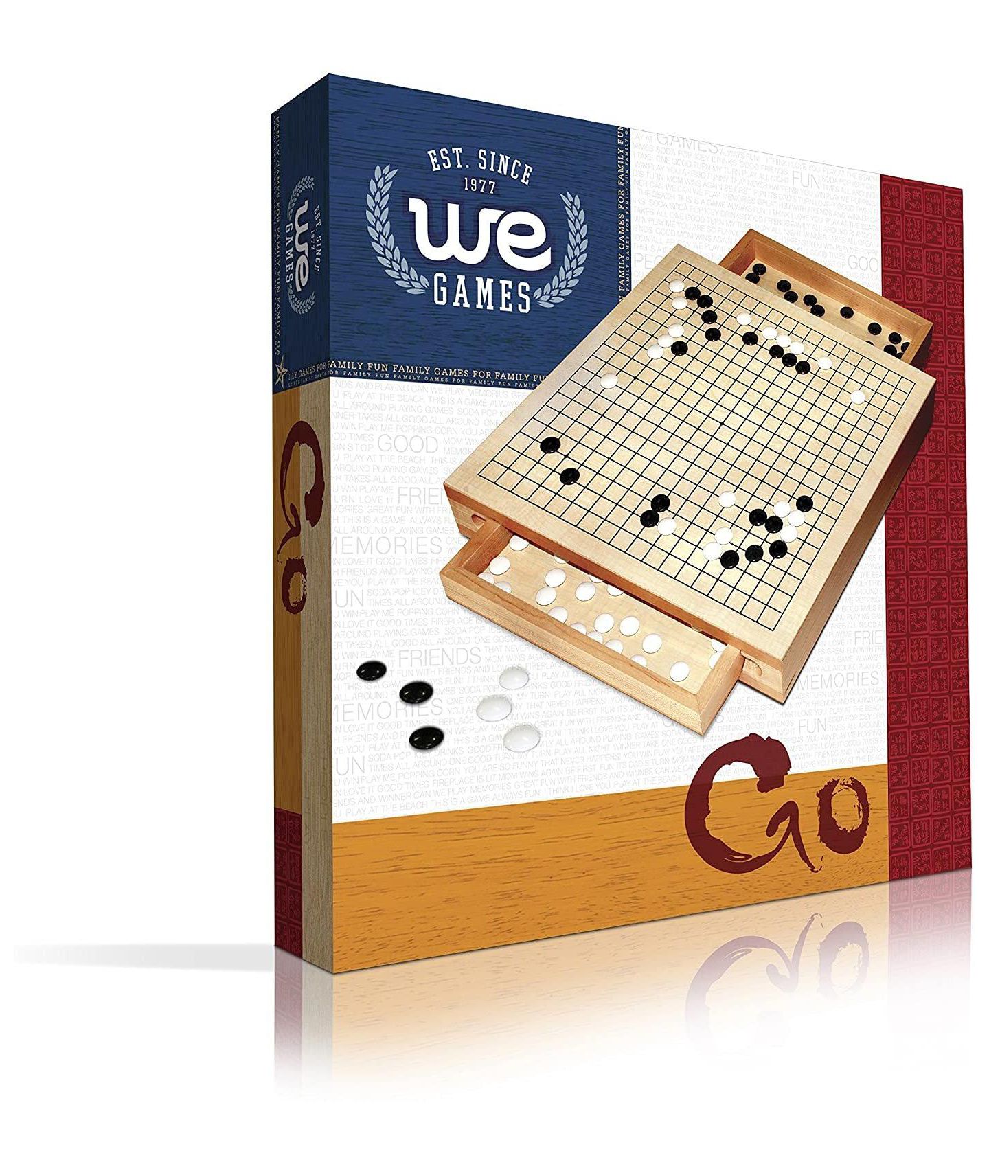 Детские игрушки WE Games Wooden Strategy Go Set with Pull-Out Drawers Board Game, 361 Pieces, Ages 12+, цвет: Натуральный — фото 7