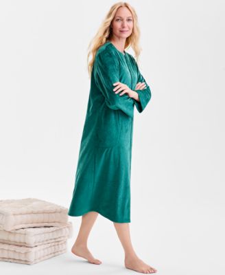 Women's Embossed Velour Zip-Front Robe, Macy's Exclusive